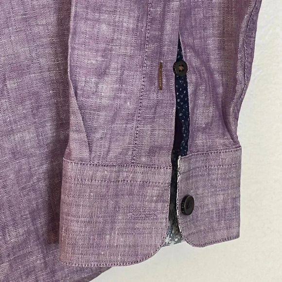 Ted Baker London | Linen & Cotton button down long sleeve shirt Men’s size 5 XL - Picture 5 of 10